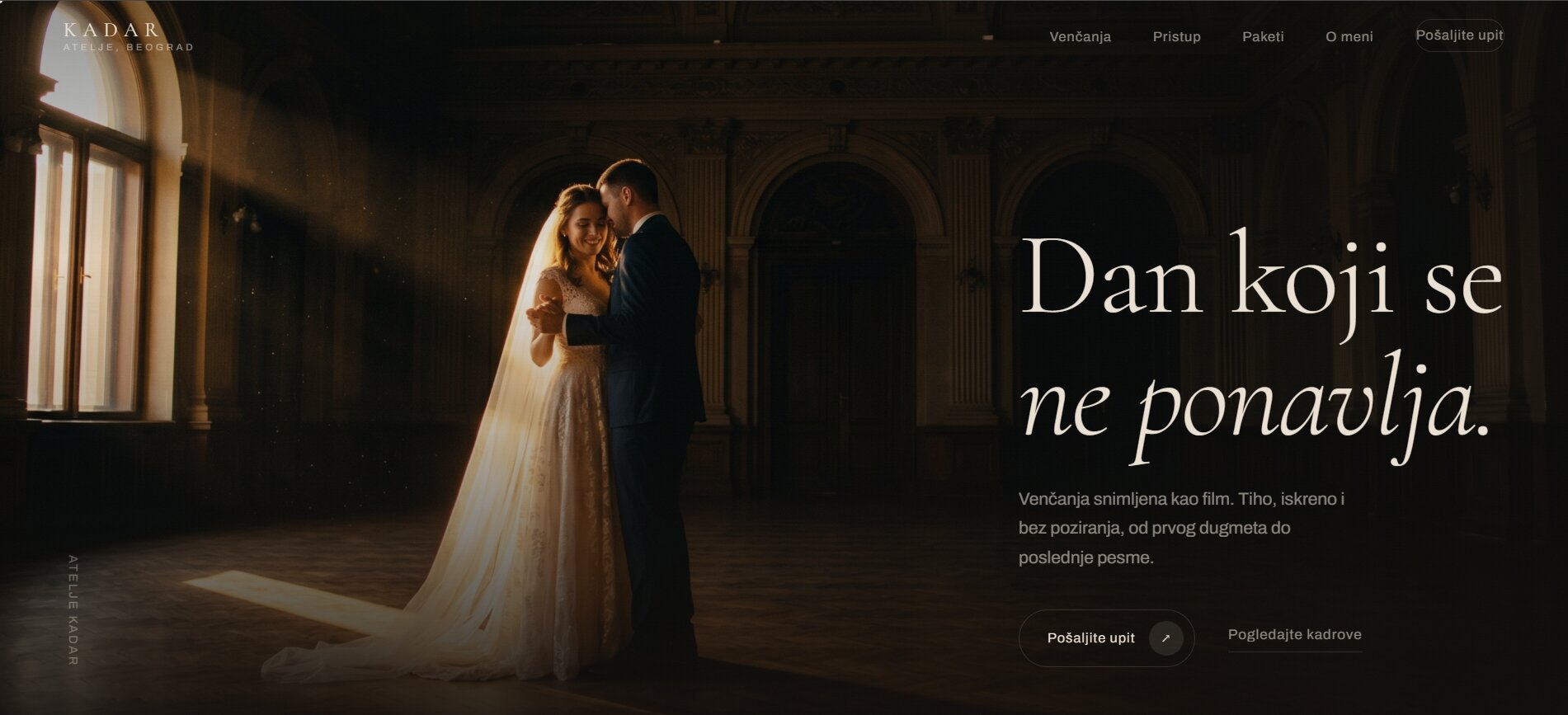 Sajt za fotografa venčanja Kadar