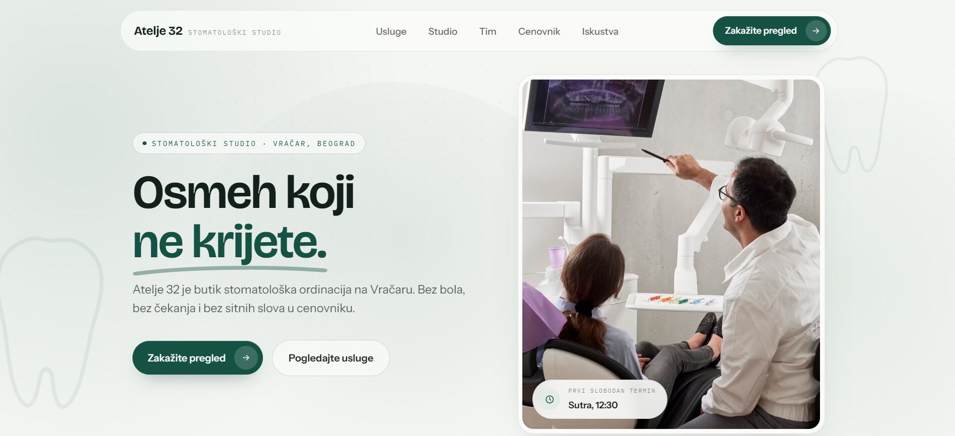 Sajt za stomatološku ordinaciju